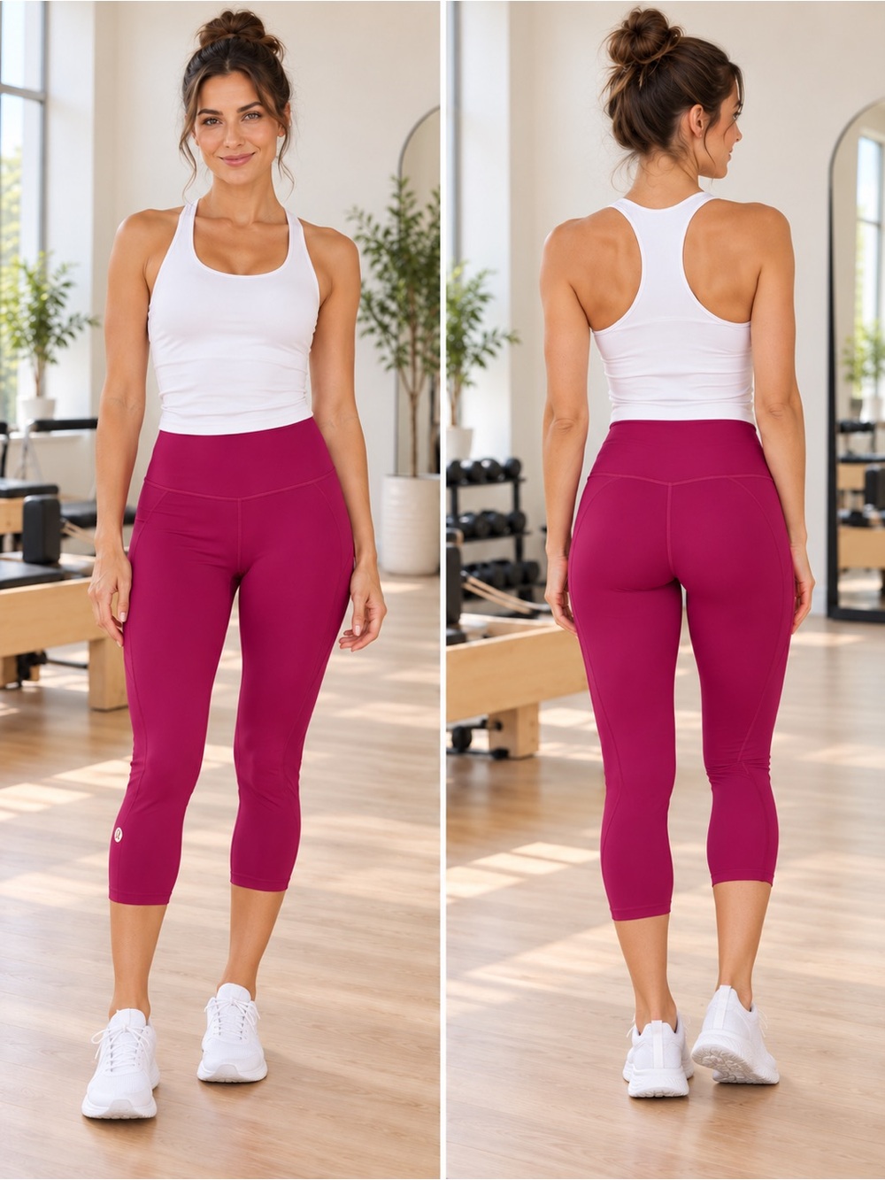 lululemon Magenta Cropped Leggings Size 8 | 23” Inseam
